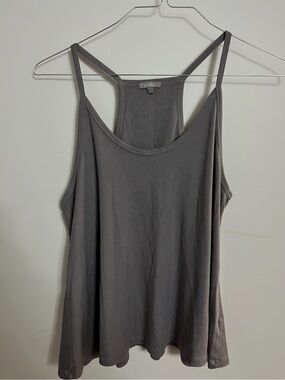 Women's Gray Ribbed Scoop Neck Tank Top Pj Harlow